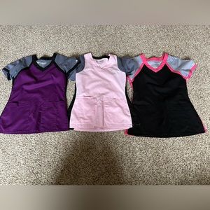 3 ladies xsmall Grey’s Anatomy scrub shirts